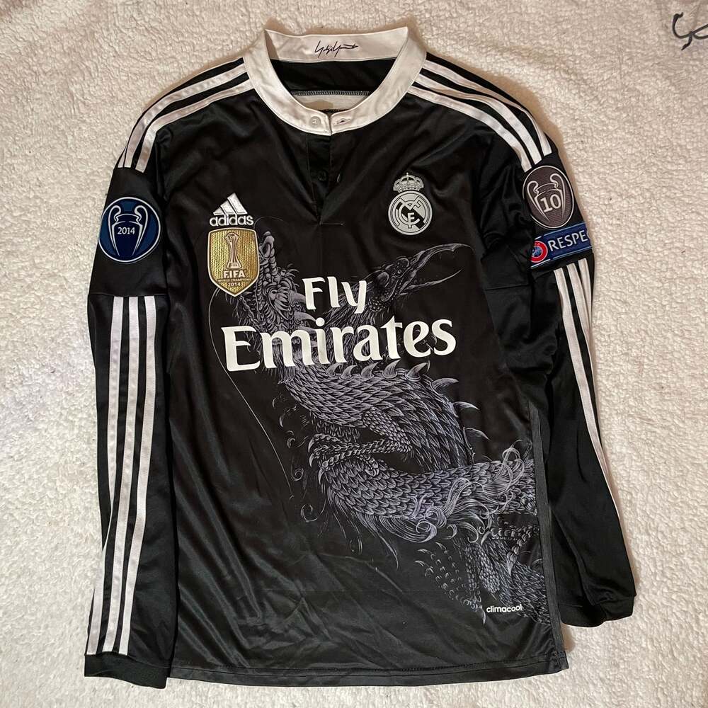Adidas Real Madrid 2014-2015 UCL Third Long Sleeve Black Dragon